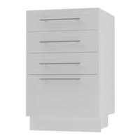 SCHUBLADENUNTERSCHRANK Kvantum D4A/40 Weiß Matt / Weiß 40 / 50 / 82cm - Weiß, Holz/Holzwerkstoff (40/82/50cm) - Feldmann-Wohnen