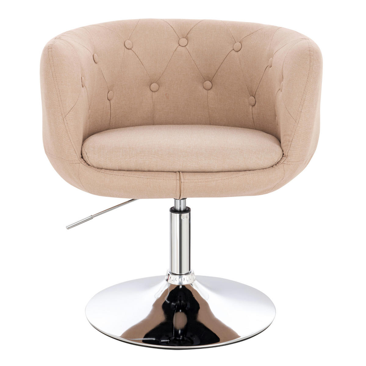 COCKTAILSESSEL PANAMA Stoff Beige - Beige/Silberfarben, Textil (55/78/61cm) - SVITA