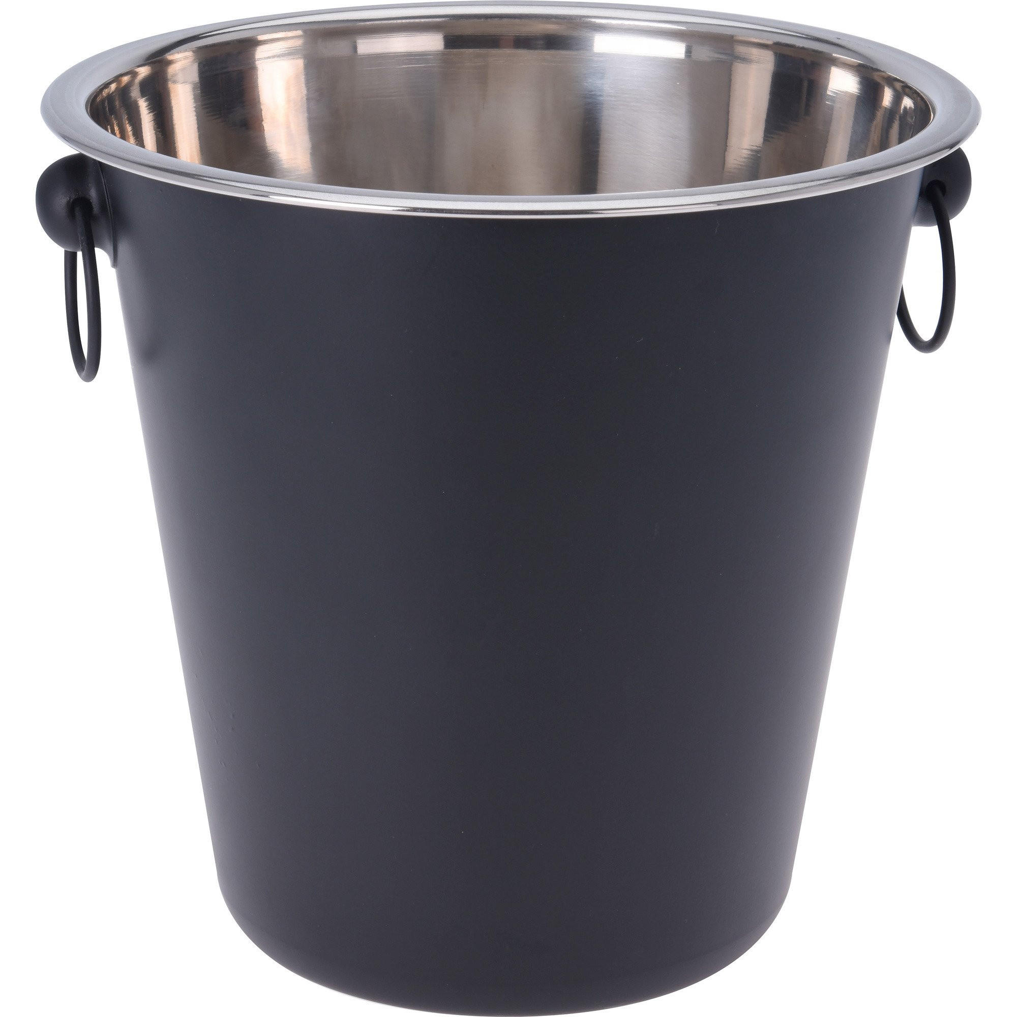 SEKTKÜBEL Mat Schwarz 22.5/21.5/21 cm Metall - Schwarz, Metall (21.5/21cm) - Excellent Houseware