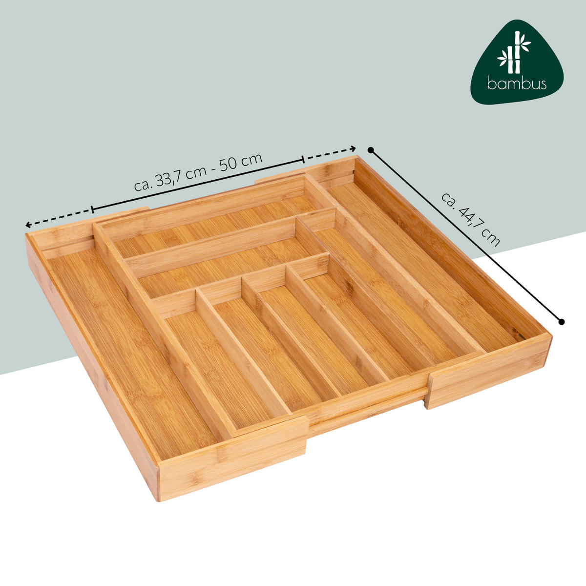 BESTECKKASTEN, Bambus - Braun, Holz (50/5/44.7cm) - bremermann