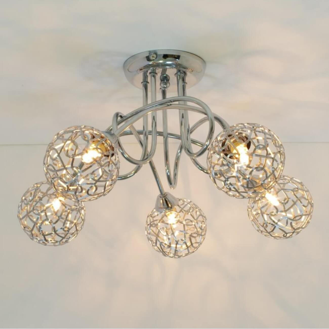 DECKENLEUCHTE Aphyse, Silber/Chrom, 45cm - Chromfarben, Metall (45/45/28cm) - KOSILUM