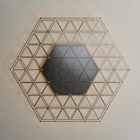 LED-WANDLAMPE Atom Schwarzchrom Ø 80cm - Schwarz, Metall (80/80/4cm) - s.luce