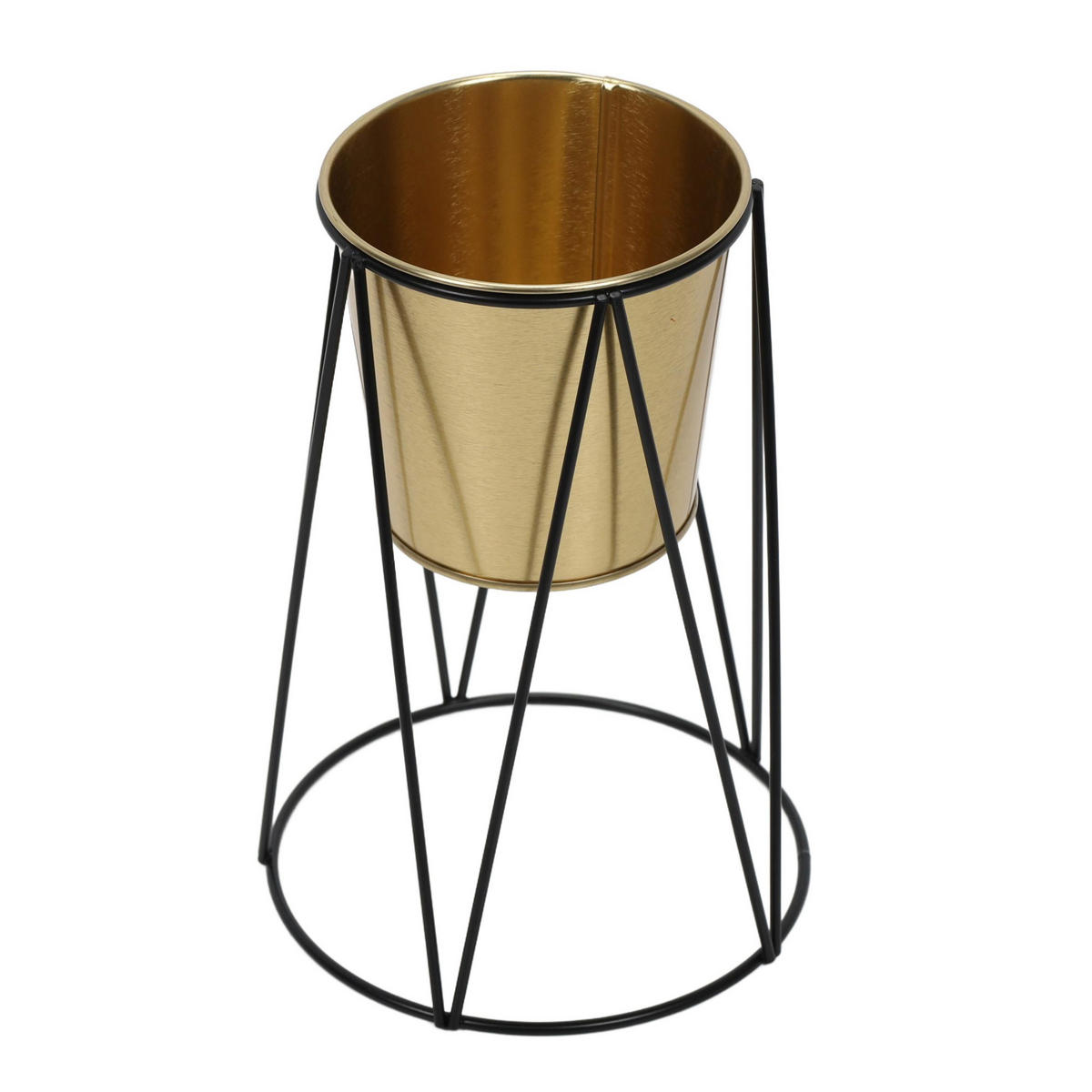 BLUMENTOPF mit Ständer - Goldfarben, Metall (16/22cm) - Home Styling Collection