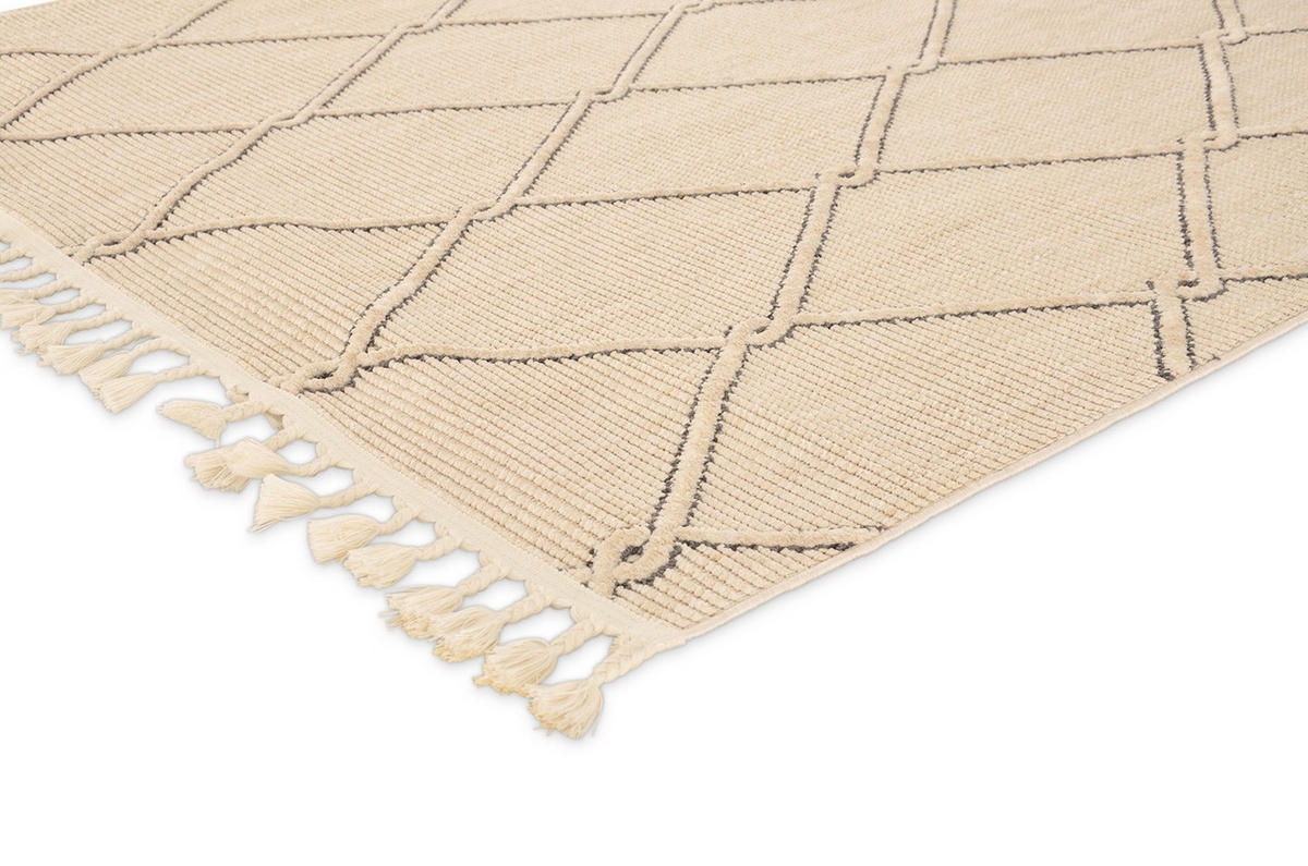 FLACHGEWEBE-TEPPICH Capo Creme/Anthrazit 150x220 cm - Multicolor, Textil (150/220cm) - Vercai Rugs