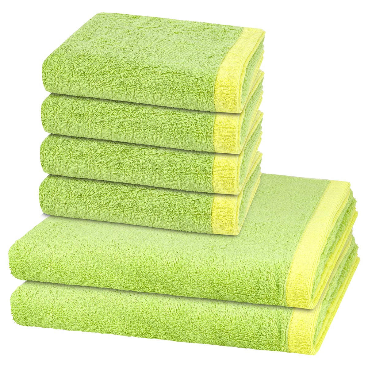 FROTTIERSET Lifestyle Splash 6-teilig - Grün, Textil (50/100cm) - Cawö