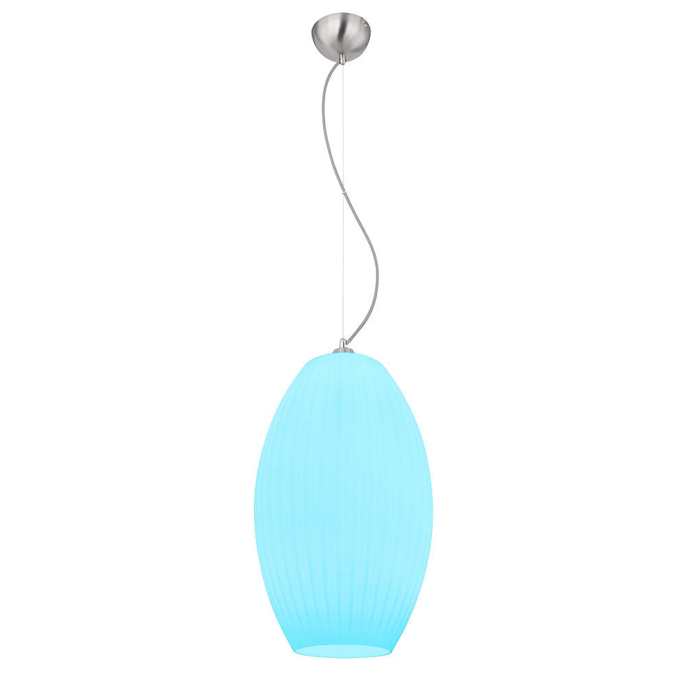 LED HÄNGELEUCHTE Glas Weiß Nickel-matt - Weiß, Glas (28.5/28.5/120cm) - Globo Lighting