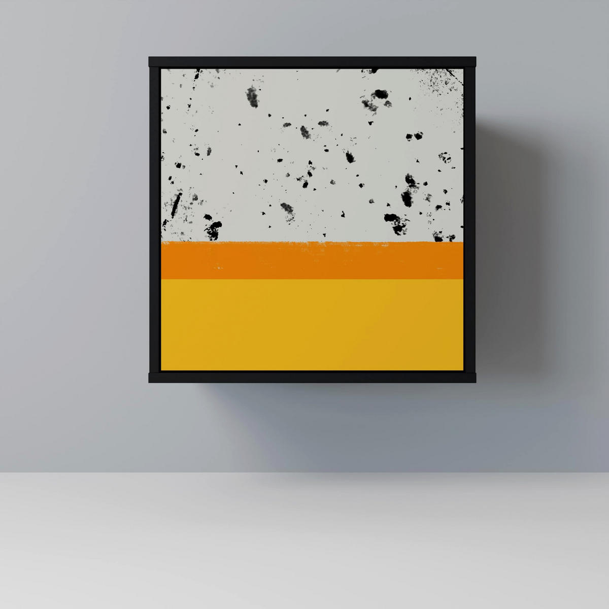 SIDEBOARD DYED BY ORANGE, Schwarz, 57,5x42x75,5 cm, Goldfarbene Metallfüße - Goldfarben/Multicolor, Holzwerkstoff/Metall (57.5/75.5/42cm) - SpaceRebels