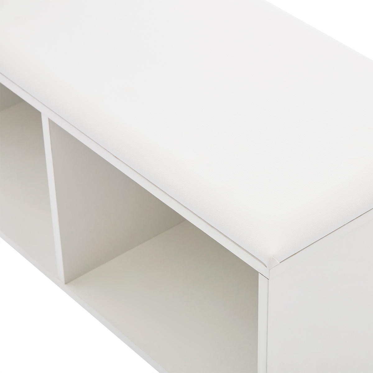 SCHUHSCHRANK aus Spanplatte 120x35x71.5cm in Weiß mit Sitzbank - Weiß, Holzwerkstoff (120/71.5/35cm) - Modfu