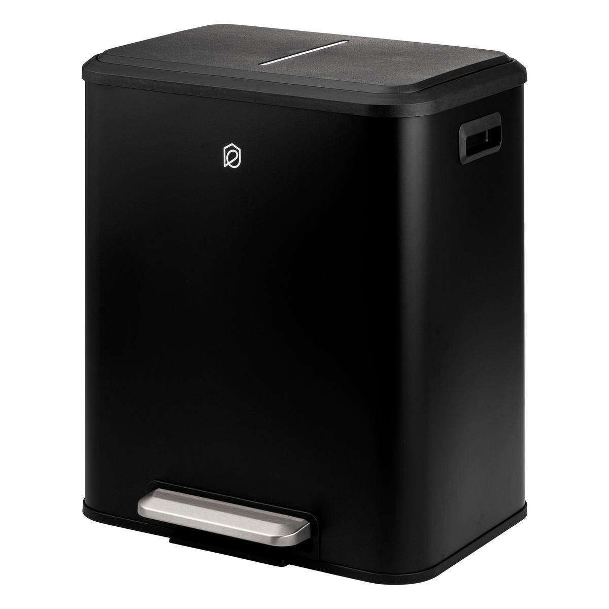 ABFALLEIMER 30 Liter, schwarz - Schwarz, Metall (42.5/50/33.5cm) - eluno