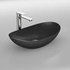 WASCHBECKEN Oval Keramik Mattschwarz 61,5 / 36 / 15,5 cm - Schwarz, Keramik (36/15.5/61.5cm) - EMKE