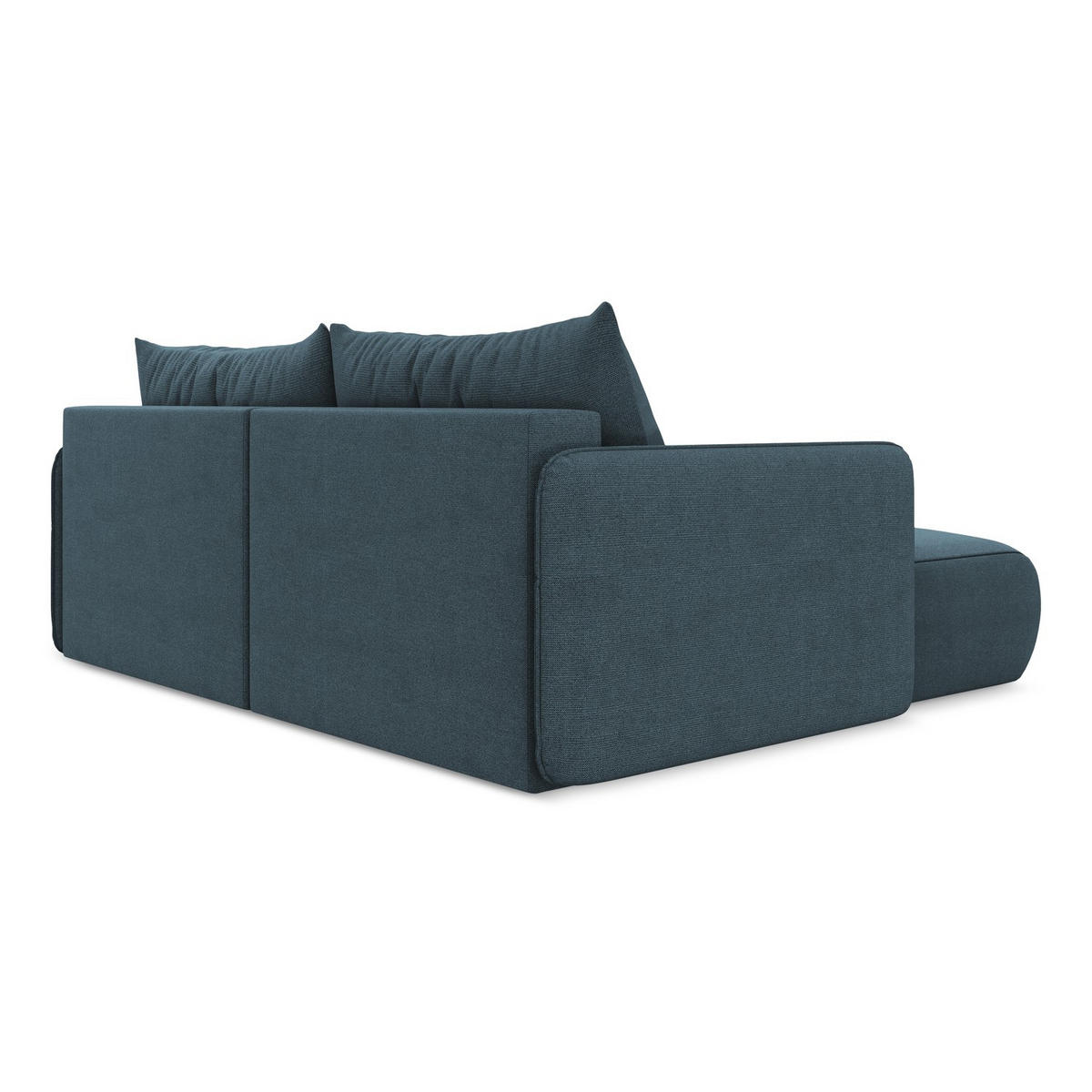 ECKSOFA mit Schlaffunktion Strukturstoff Stoff Blau - Blau/Blaugrau, Kunststoff/Textil (148/207cm) - Makamii