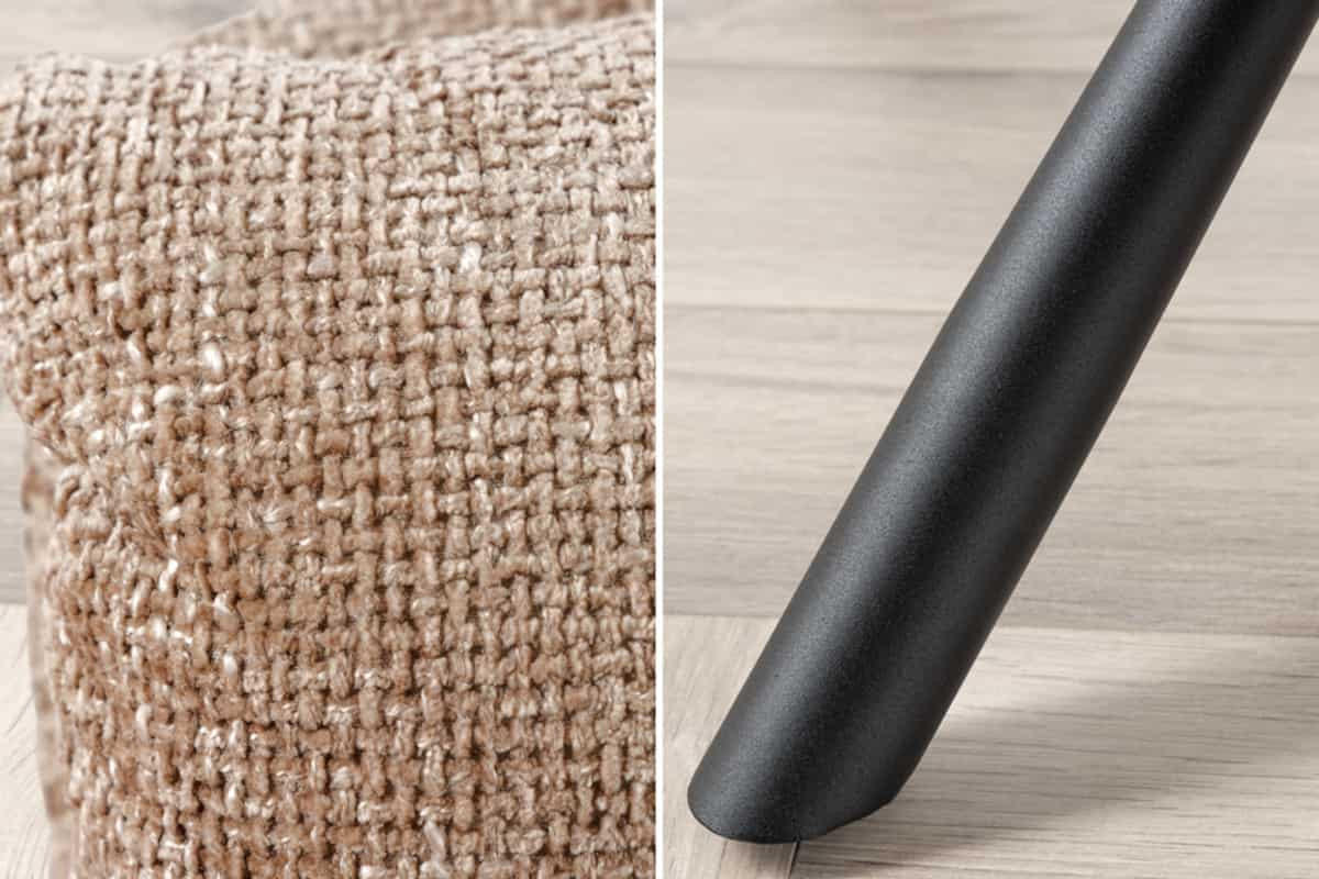 STUHL BIG GEORGE Samt Beige 95 cm - Beige/Schwarz, Textil/Metall (59/93/68cm) - riess-ambiente