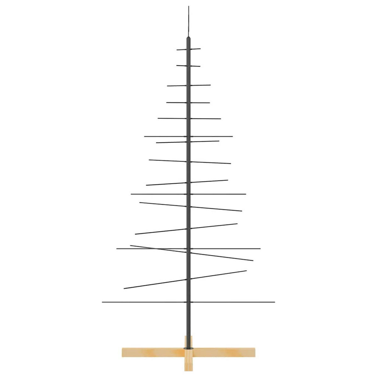 WEIHNACHTSBAUM Metall Mit Holzständer Schwarz 150 Cm - Schwarz, Metall (150cm) - vidaXL