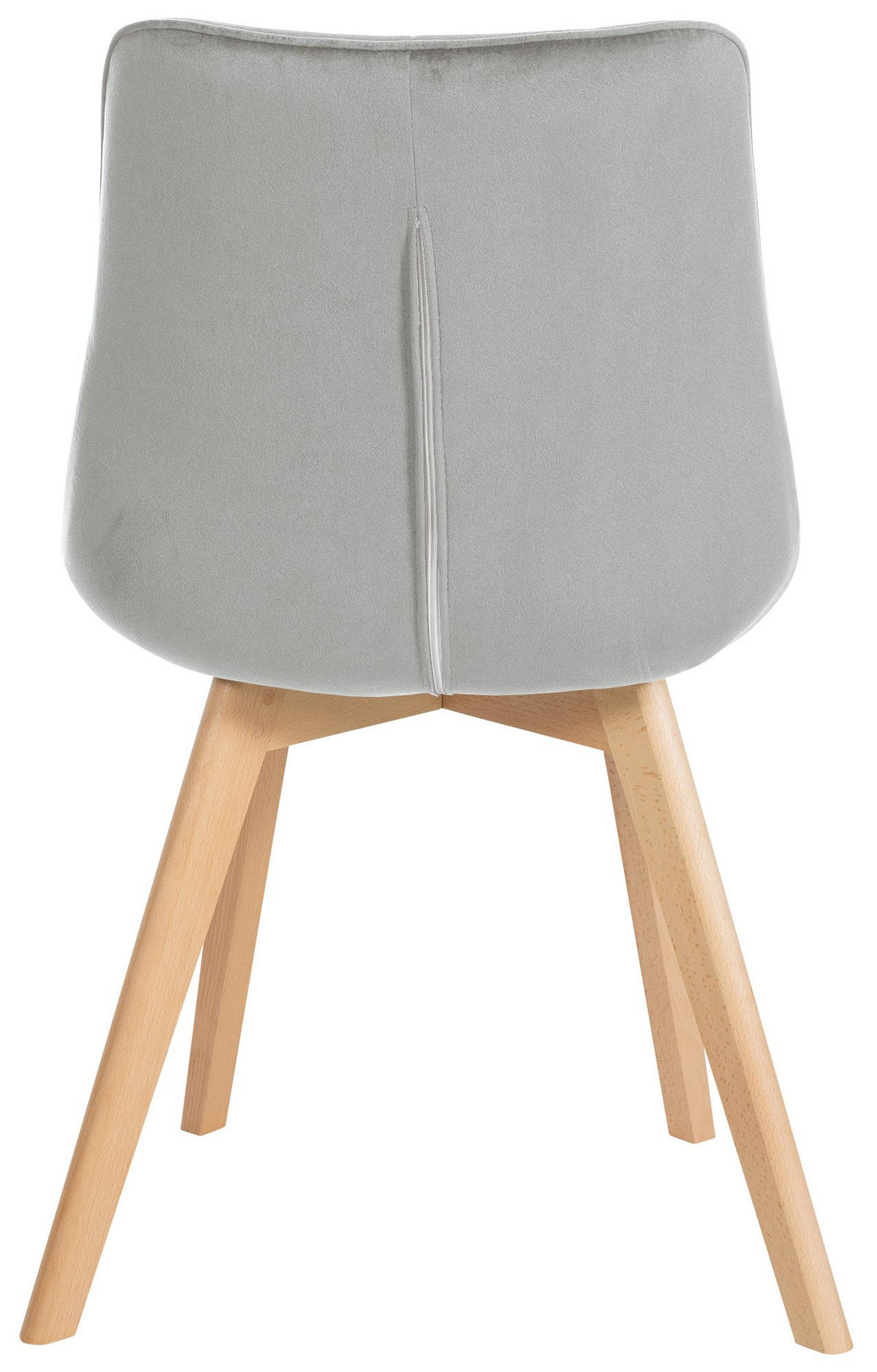 STUHL 2er Set Samt grau - Eukalyptusholzfarben/Grau, Holz/Textil (54/84/63cm) - CLP