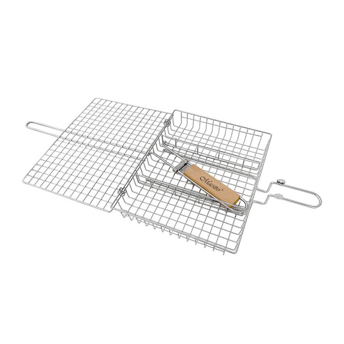 GRILLKORB Silber 30/24/3 cm MR1016 - Silberfarben, Metall (30/24/3cm) - Maestro 