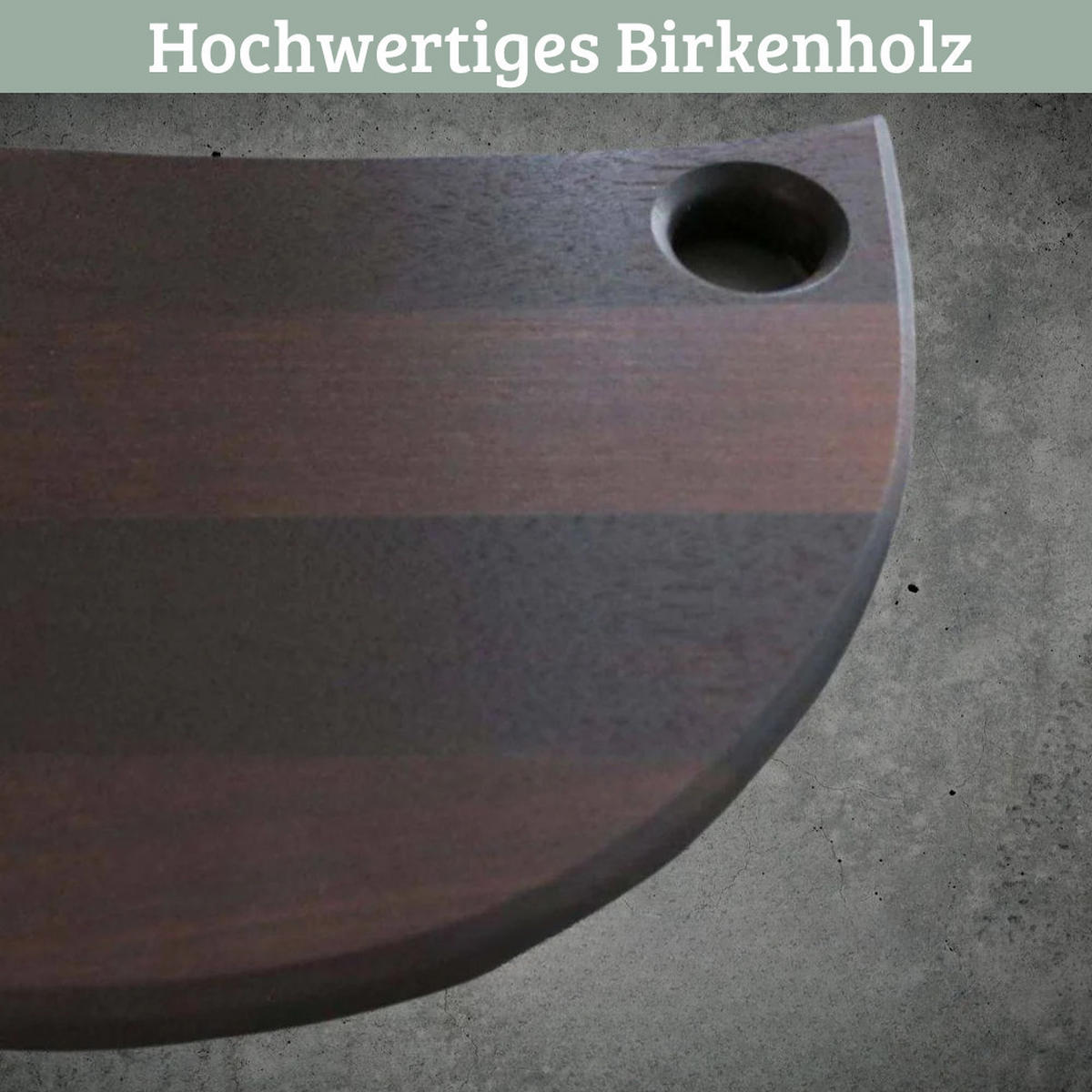 SCHNEIDEBRETT Holz groß OLLI mit Griff 39x18 cm Birkenholz - Braun, Holz (39/18cm) - DELUKE
