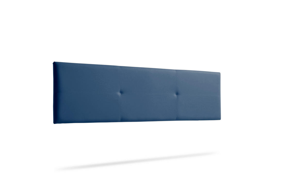 KOPFTEIL gepolstert ALMA Kunstleder 130x50x5 cm - Dunkelblau - Moonia - Dunkelblau, Holz (130/5/50cm)