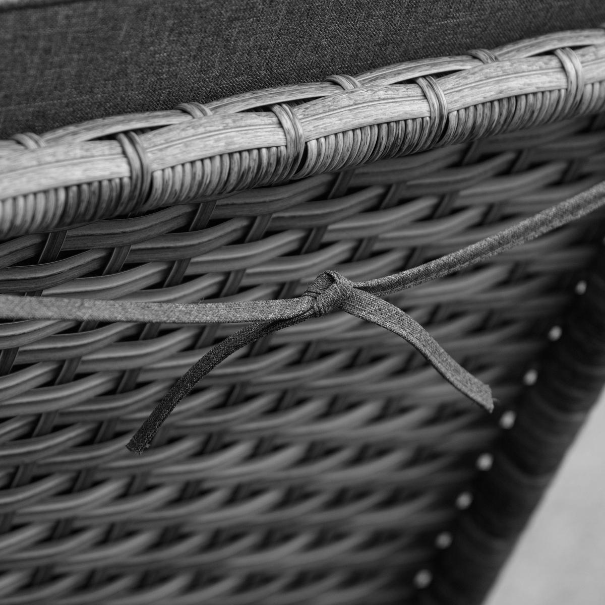 SONNENLIEGE Polyrattan, Grau - Grau, Metall (72/52.5/192cm) - Outsunny