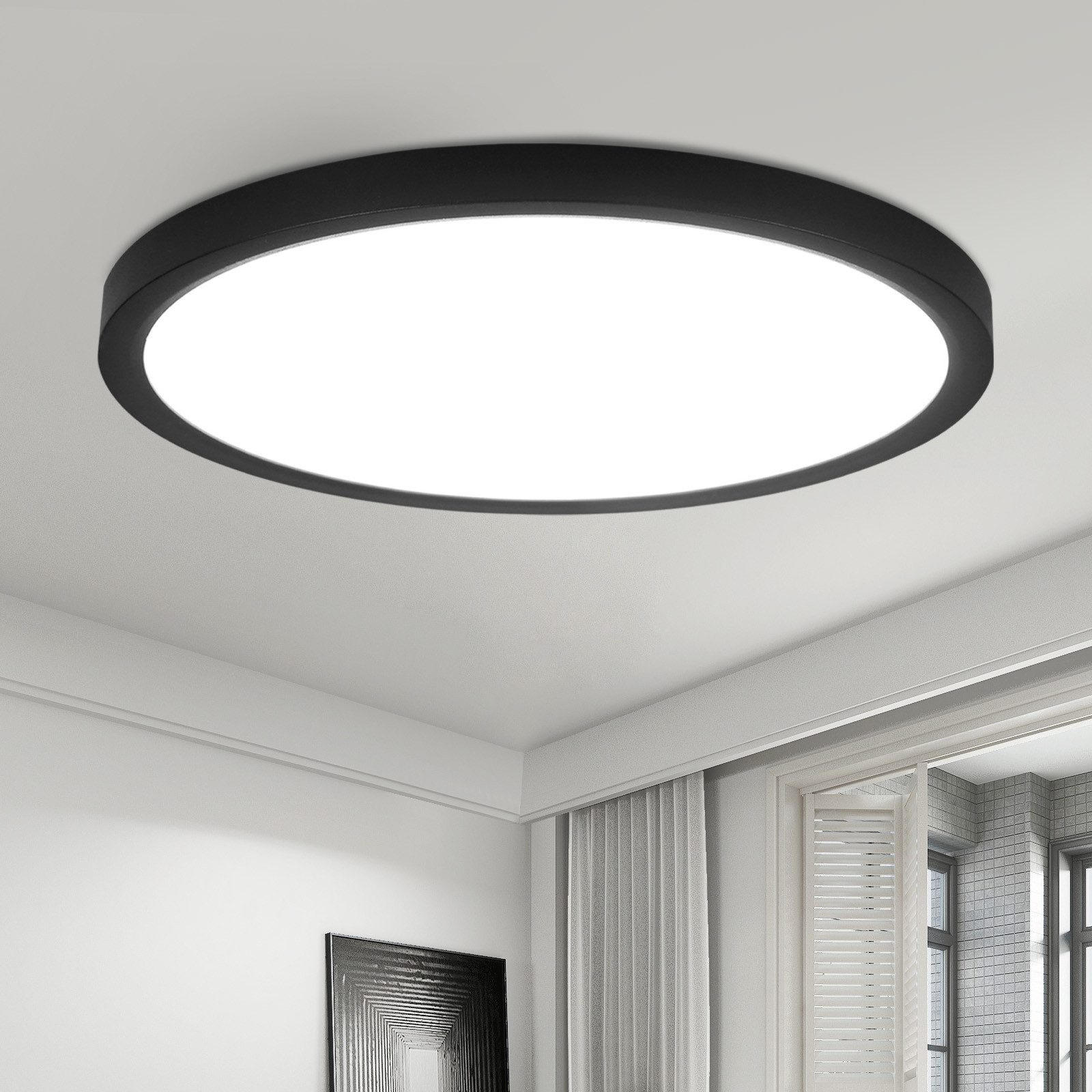 LED-DECKENLEUCHTE Warren 4000K-Neutralweiß 18/18/3 cm - Schwarz, Kunststoff (18/18/3cm) - Nettlife