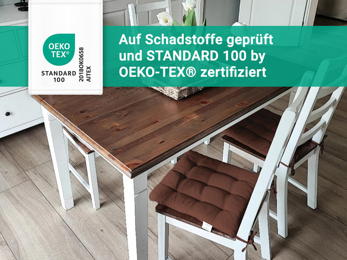 STUHLKISSEN, 4er-Set, 40x40 cm, 100% Polyester, Braun - Dunkelbraun, Textil (40/40/3cm) - Zollner