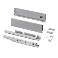 AUSSENSCHUBLADE Vertex mit 3D-Regelung, Höhe 131mm, 40Kg, Tiefe 500mm, Stahl, Grau Metallic - Silberfarben, Metall (1.3/14/50cm) - EMUCA