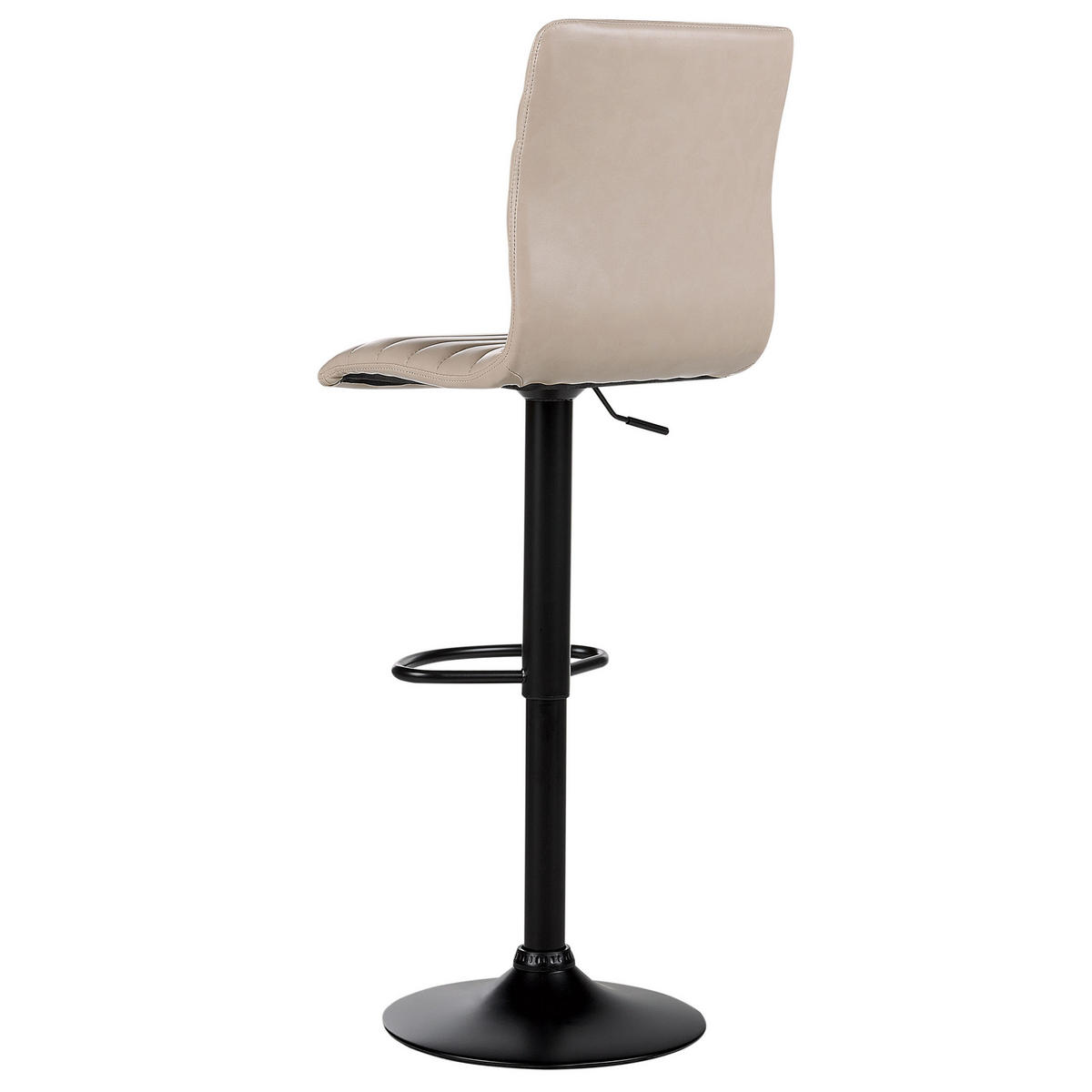 BARHOCKER 2er-Set Kunstleder hellbeige/schwarz höhenverstellbar Lucerne - Beige/Schwarz, Kunststoff (39/49cm) - Beliani