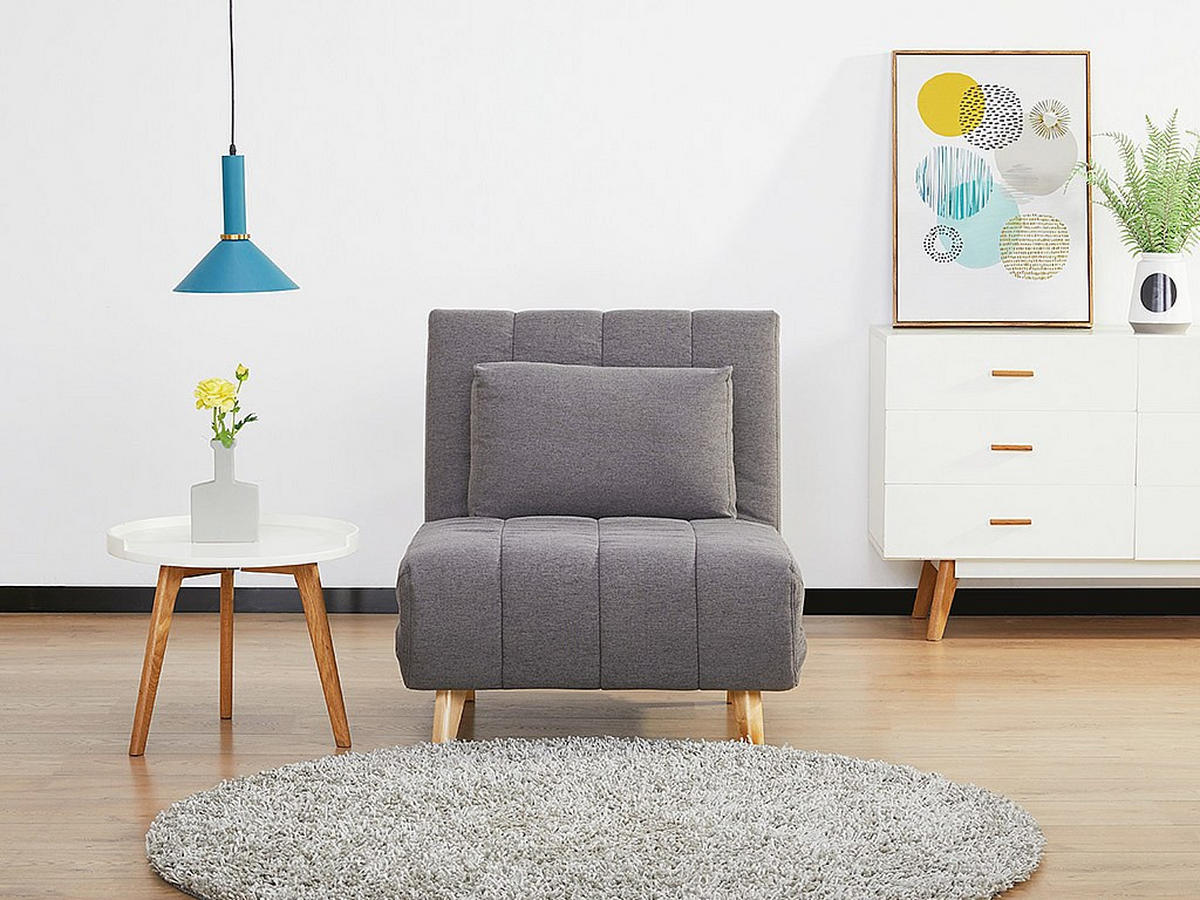 SCHLAFSESSEL - Stoff - Grau - STREVI - Grau, Textil (78/82/90cm) - Vente-Unique