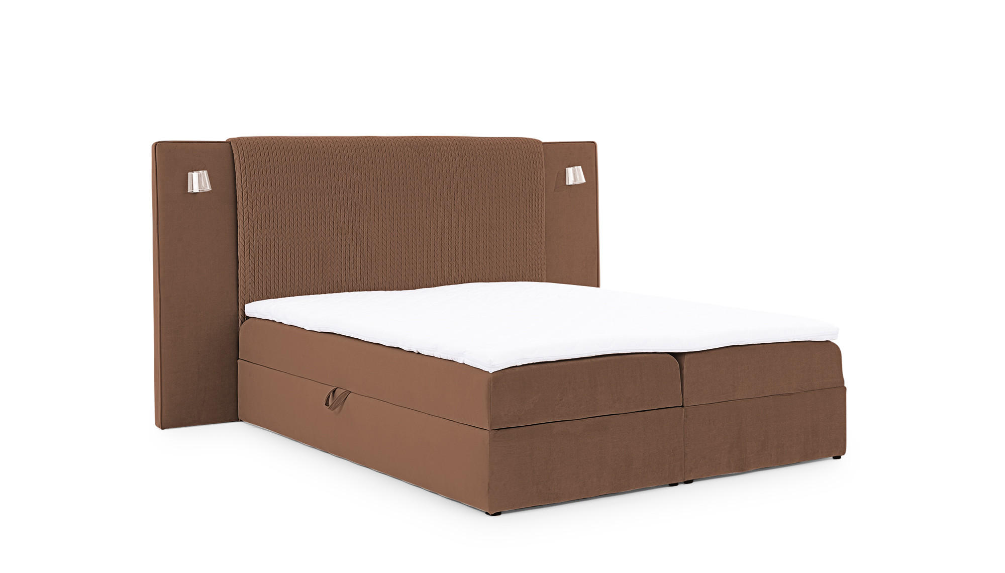 BOXBETT Marten überlänge Set.1 - Braun, Holzwerkstoff/Textil (140/220cm) - Fun Möbel