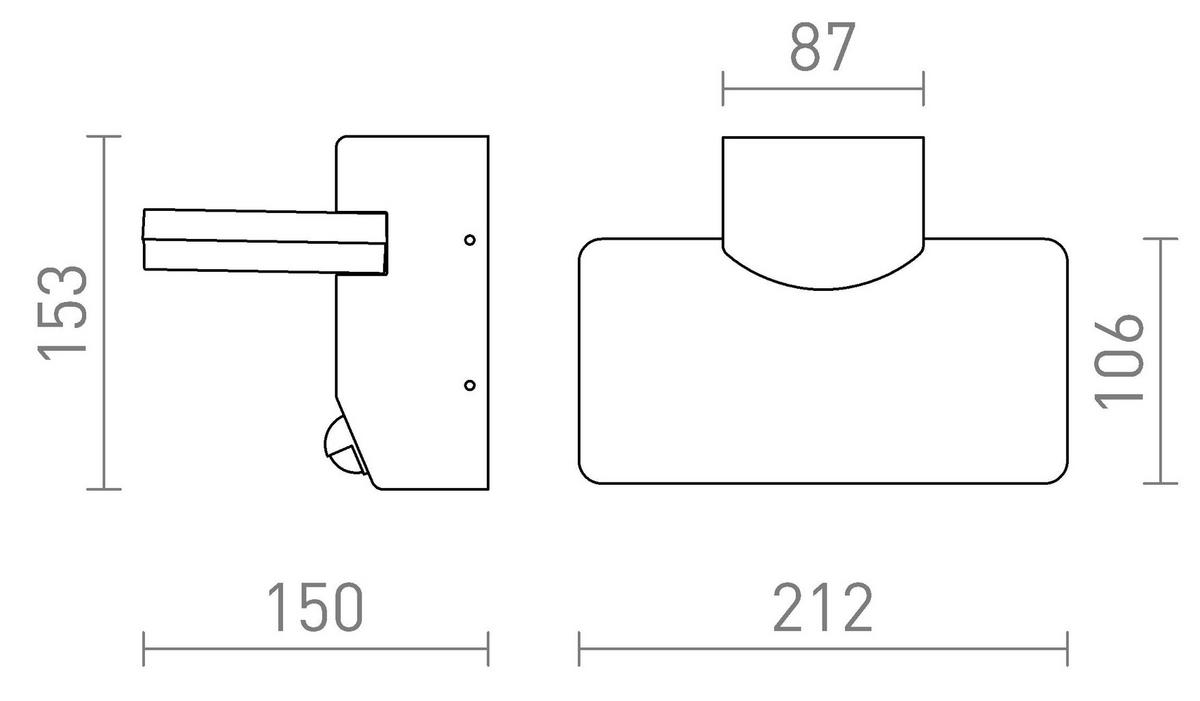 AUSSENLEUCHTE RINA PIR Anthrazitgrau 12 W IP65 - Grau, Metall (15/21.2/153cm) - Rendl