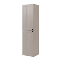 BADEZIMMERSCHRANK, Kaschmir, 35 x 136 x 27 cm, schwarzer Griff - Beige/Schwarz, Holzwerkstoff/Metall (35/136/27cm) - 3XE LIVING