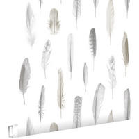 TAPETE Federn 53 cm x 10.05 m - Beige, Papier (53/1000cm) - ESTAhome