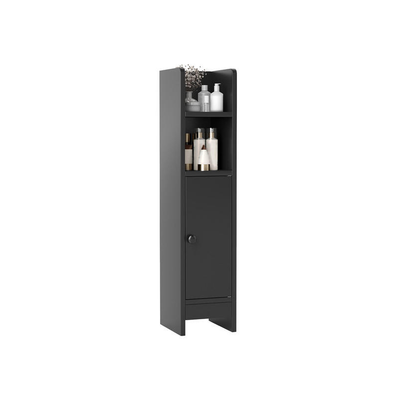 Costway Badezimmerschrank Schwarz 20x80x18 cm