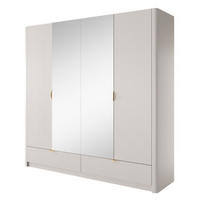 SCHRANK Beige Lena Mit Spiegel - Beige, Holzwerkstoff (213/208/54cm) - Sepro Meble