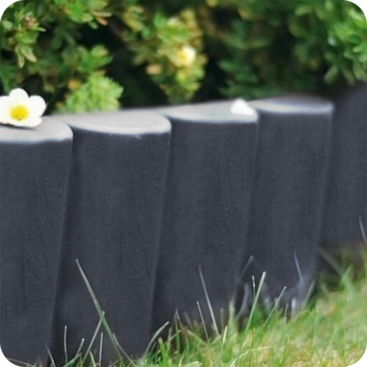 RASENKANTE 10-er Set Kunststoff Grau - Grau, Kunststoff (5/15/28cm) - KRUMAD