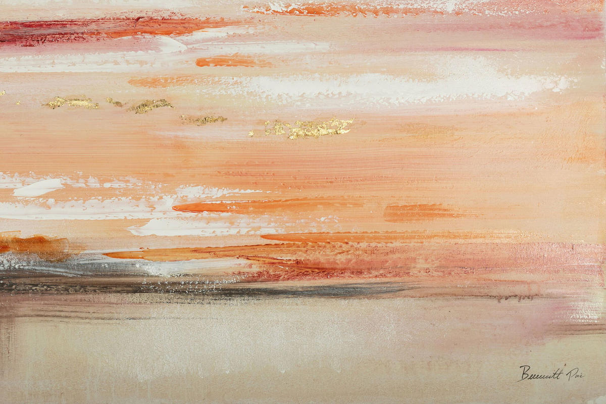 ÖLGEMÄLDE 120/80 cm - Beige/Orange, Holz/Textil (2.2/80cm) - KUNSTLOFT