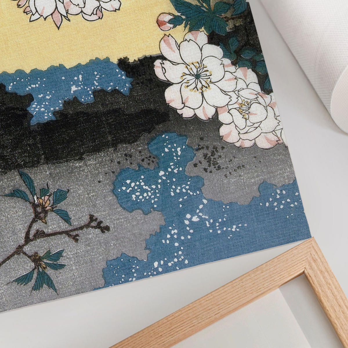 POSTER - 42x29 cm (A3) - Utagawa Hiroshige - Kirschblüten - Weiß, Textil (42/29.7/0.1cm) - TULUP