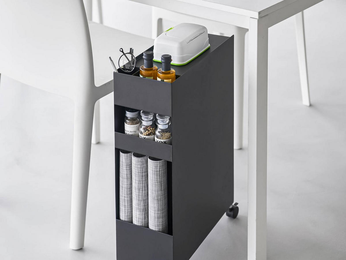 AUFBEWAHRUNGSREGAL Tower schwarz 17/58/43 cm - Schwarz, Metall (17/58/43cm) - Yamazaki