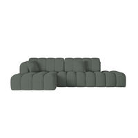 ECKSOFA mit Schlaffunktion Ottomane Links OLEA-L2 321x164x75 Grün Tissu - Waldgrün/Schwarz, Holzwerkstoff/Kunststoff (321/164cm) - ALTDECOR