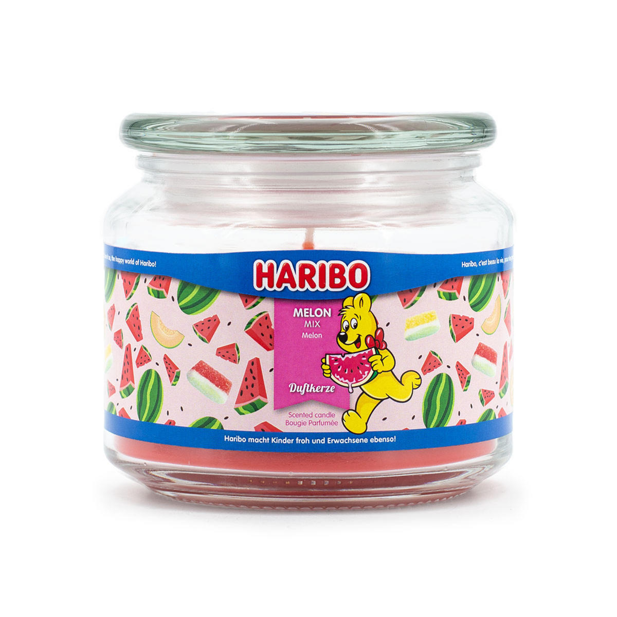HARIBO™ Duftkerze - Rot, Glas/Naturmaterialen (9.5cm)