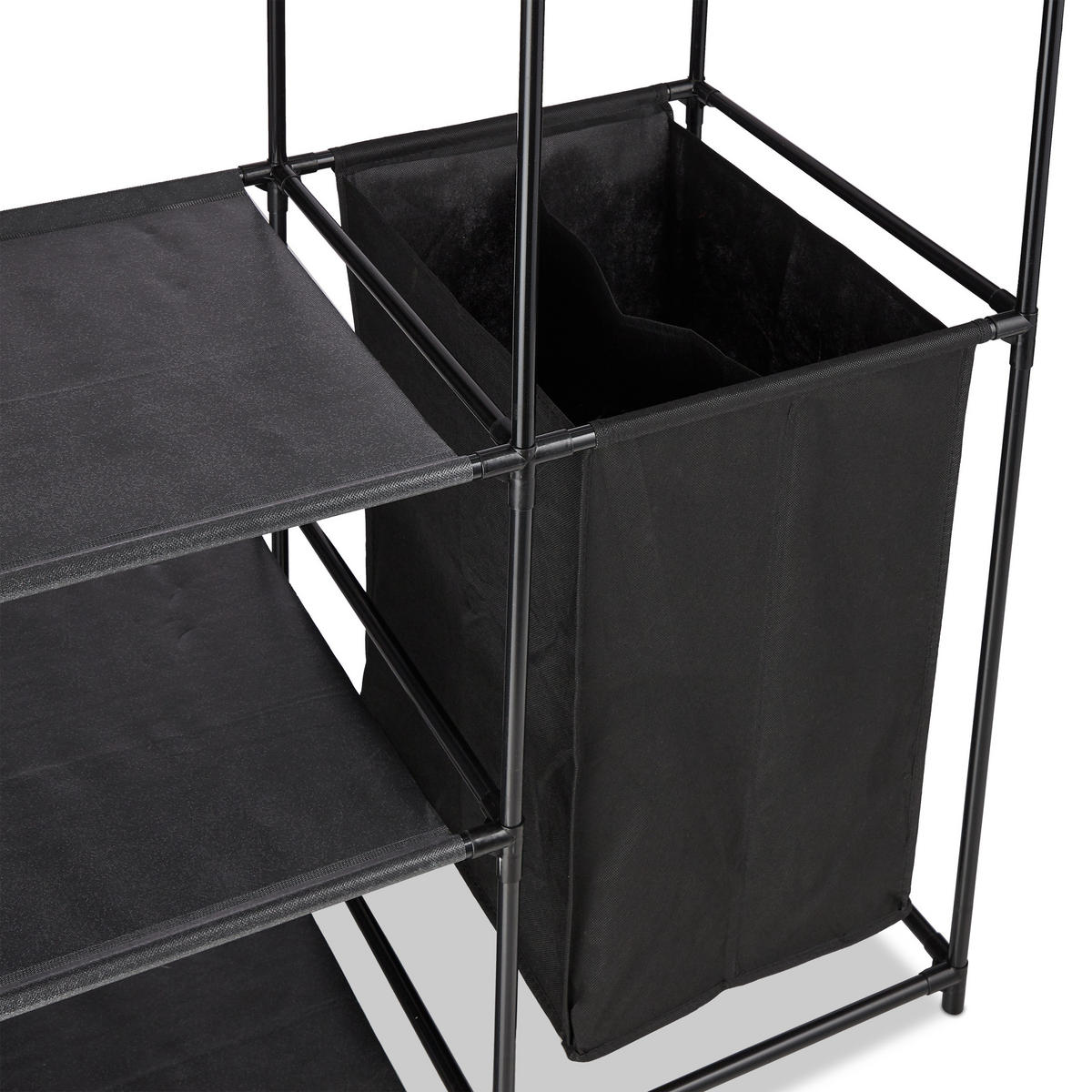 ŠATŇA - čierna, kov/textil (115/180/50cm) - Relaxdays