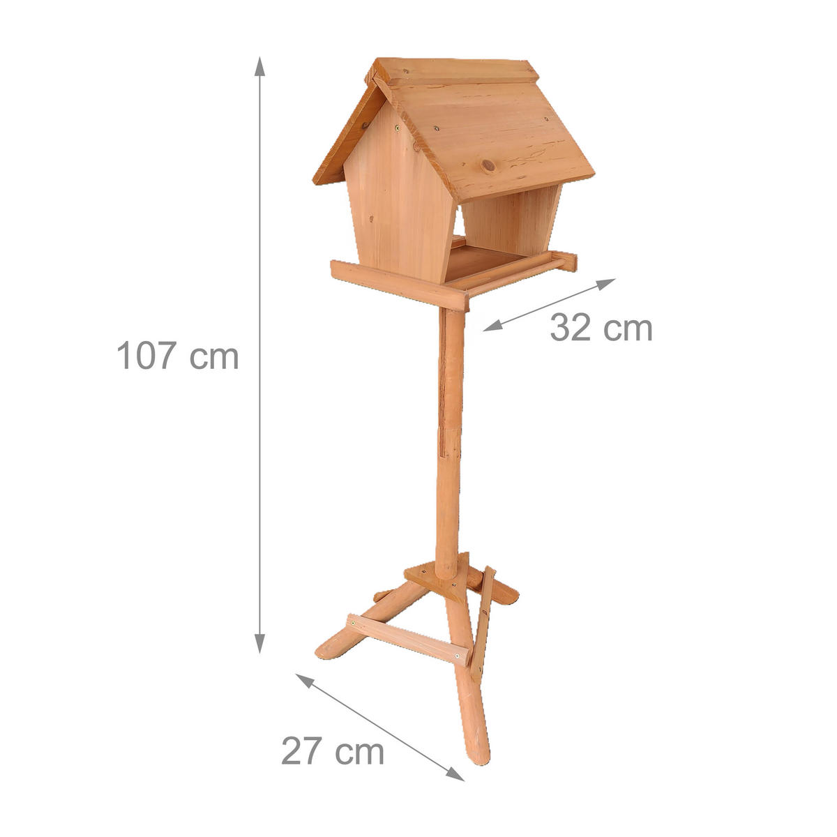 VOGELFUTTERHAUS - Orange, Holz (32/107/27cm) - Relaxdays