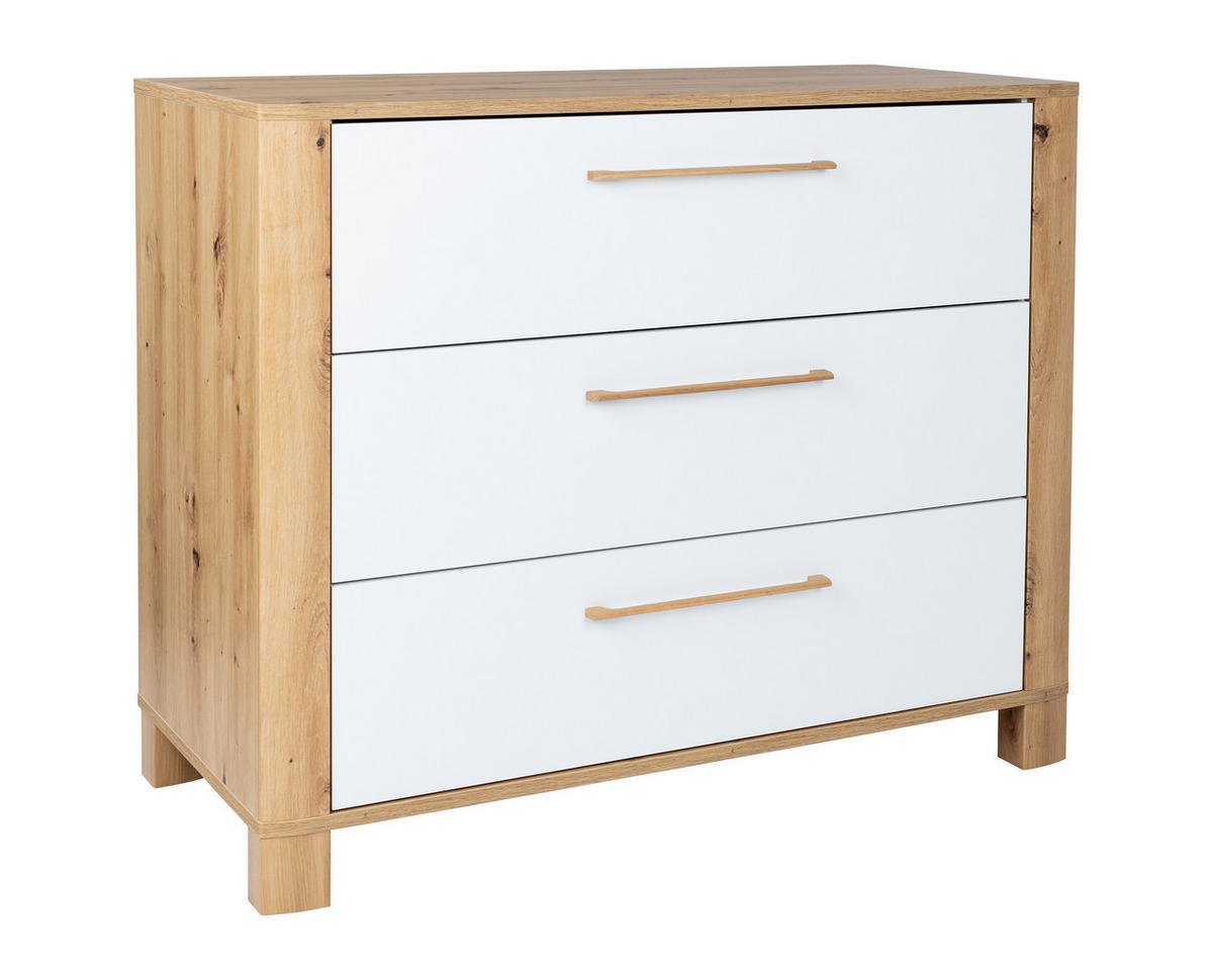 WICKELKOMMODE Marlon 115/100/79 cm Soft-Close - Eiche Artisan/Weiß, Holzwerkstoff (115/100/79cm) - arthur berndt