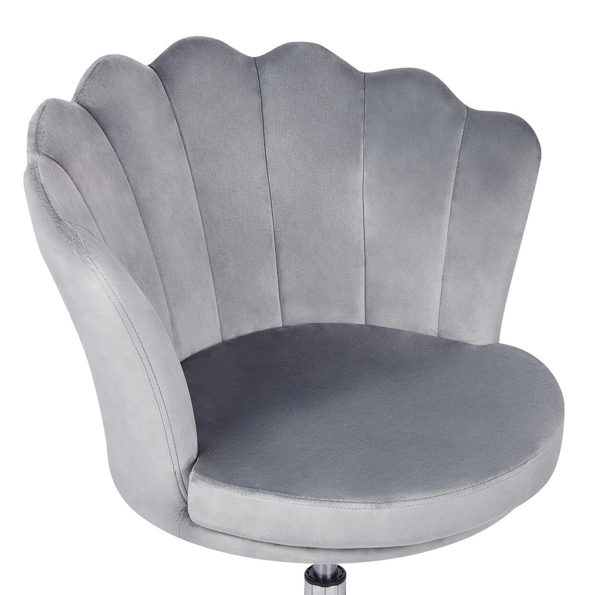 BÜROSTUHL Samtstoff Grau Monticello - Grau, Textil/Metall (67/78/65cm) - Beliani