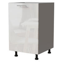 KÜCHENUNTERSCHRANK Essen D1D/50 Weiß Hochglanz / Grau Matt 50 / 50 / 82cm - Weiß Hochglanz/Grau, Holz/Holzwerkstoff (50/82/50cm) - Feldmann-Wohnen