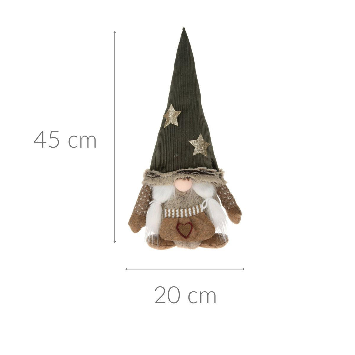 WICHTELMÄNNCHEN H 20/15/45 cm - Multicolor, Textil (15/45/20cm) - Home Styling Collection