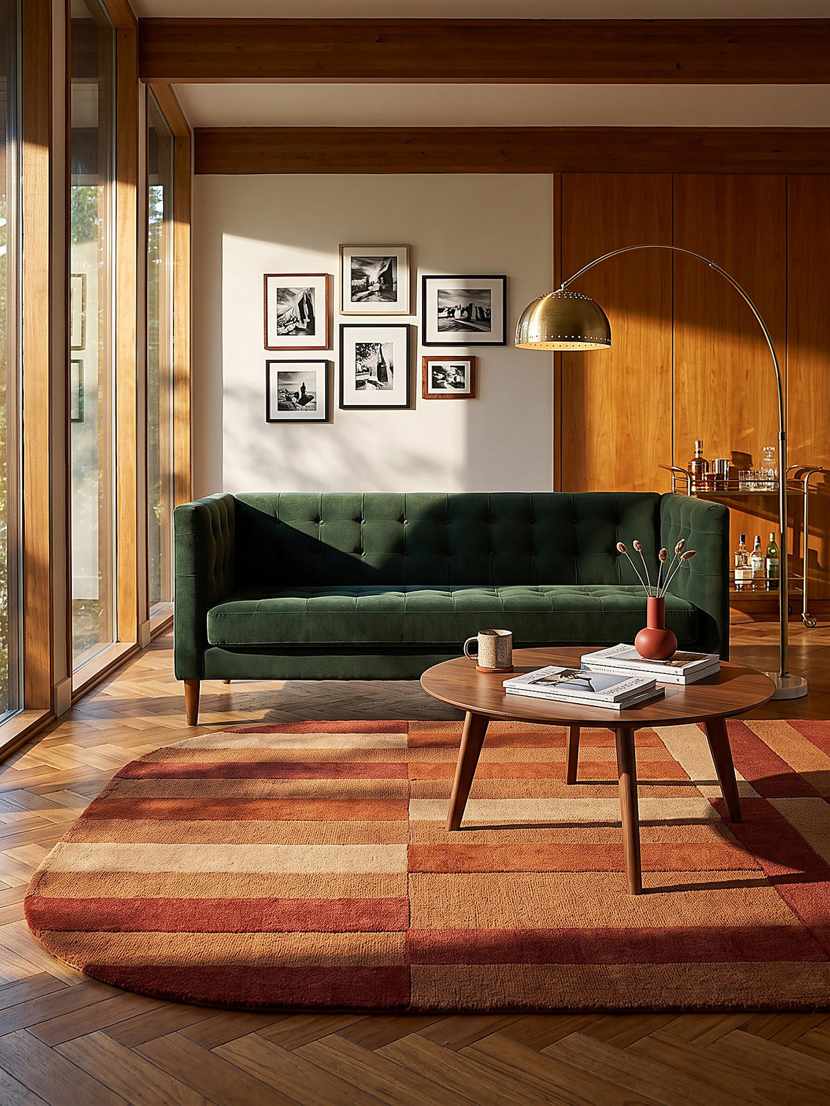WOLLTEPPICH handgetuftet LUNAN, Blockstreifen, Terrakotta, 160 x 230 cm - Orange, Textil (160/230cm) - KADIMA DESIGN