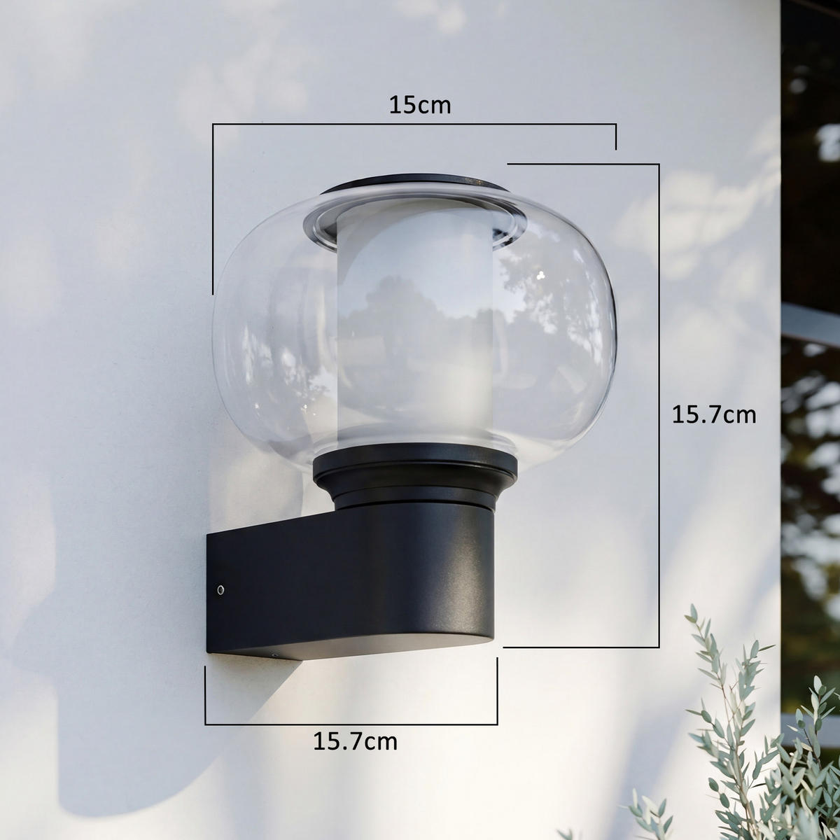 VENKOVNÍ nástěnné svítidlo 15/16/16 cm - černá, kov (15/16/16cm) - Nettlife
