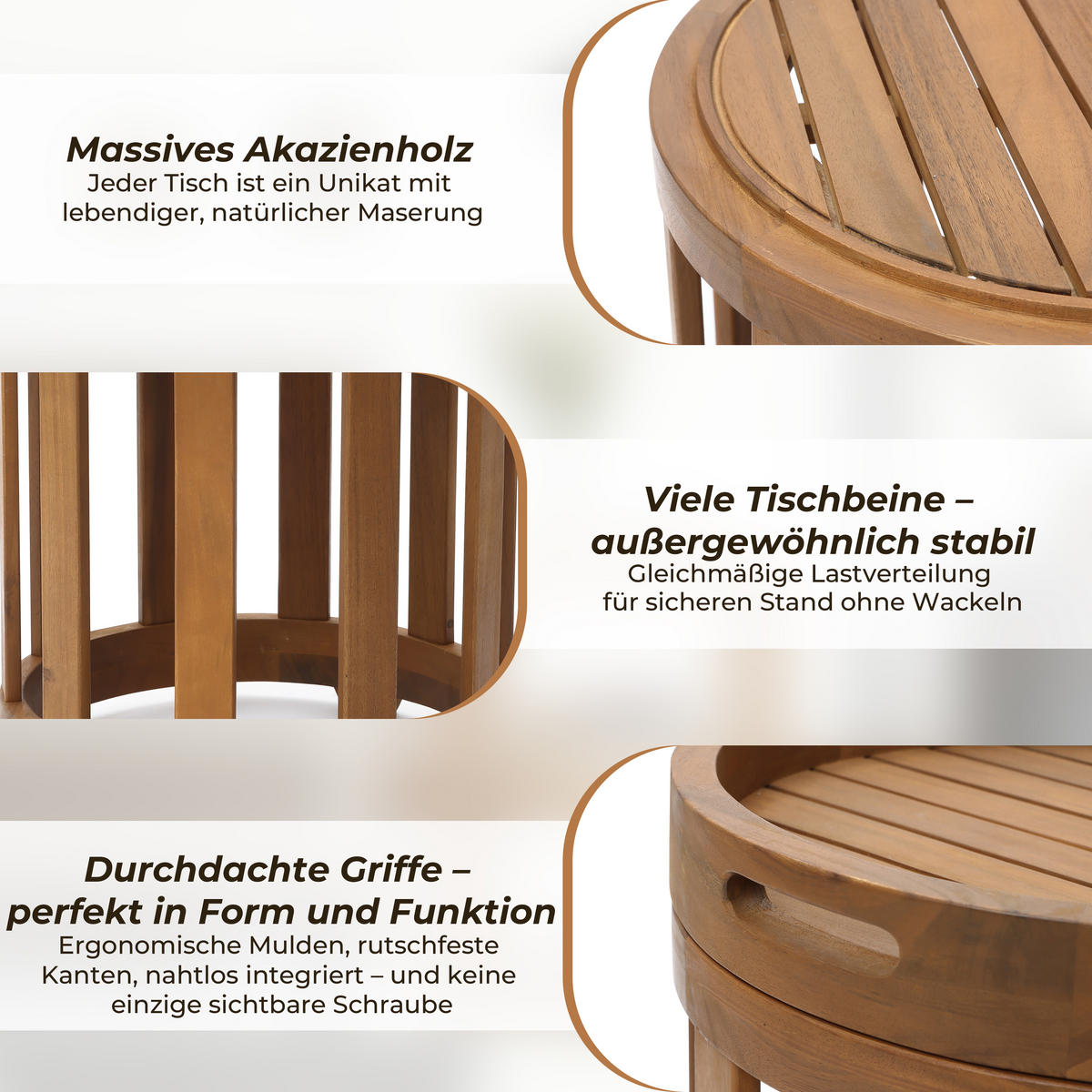 BEISTELLTISCH, Ø46 cm X H57 cm - Braun, Holz (46/46/57cm)