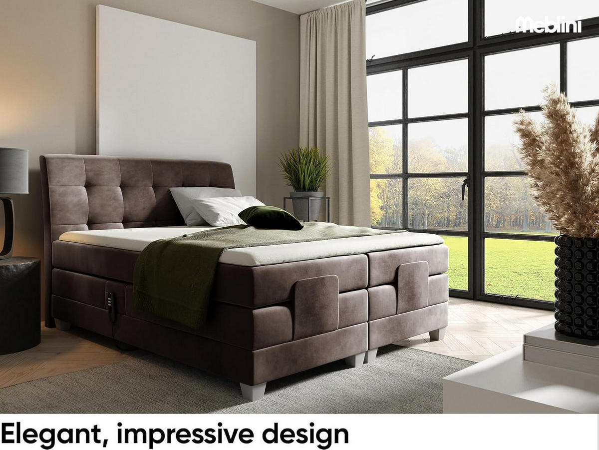 BOXSPRINGBETT DANTE - Braun, Holzwerkstoff (120/200cm) - Meblini