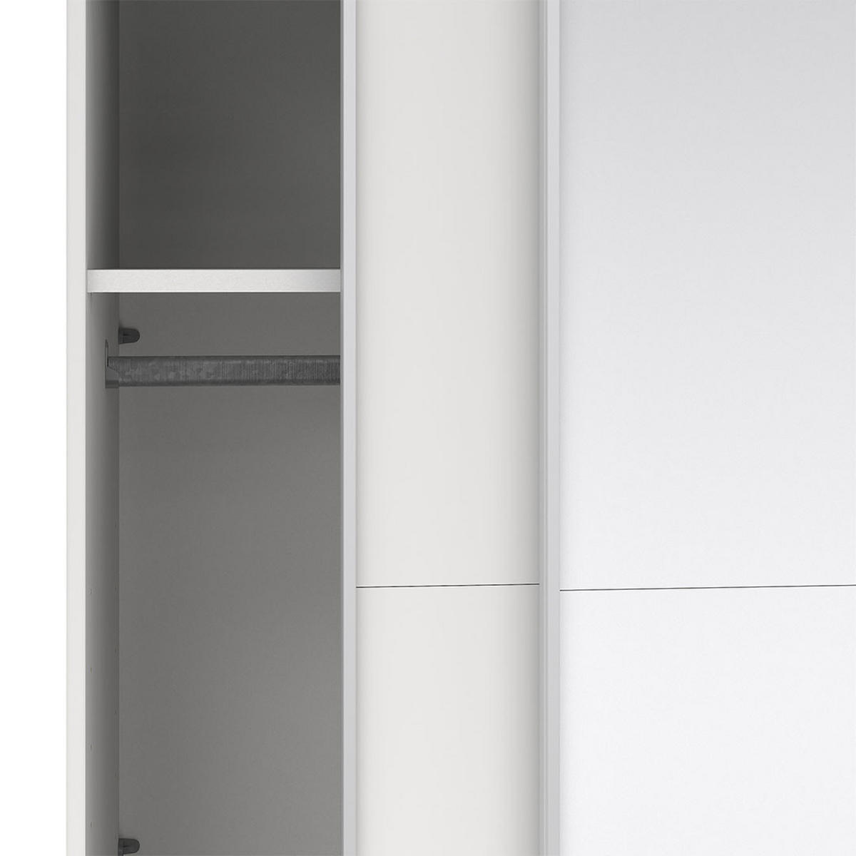 SCHIEBETÜRENSCHRANK, Catania, Weiß, Holzwerkstoff, 119 x 67 x 201 cm - Weiß, Holzwerkstoff (119/201/67cm) - ebuy24